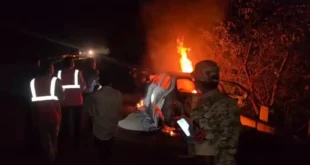 भीषण सड़क हादसे में चार युवकों की जिंदा जलकर दर्दनाक मौत